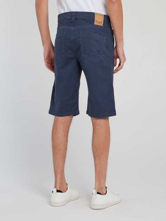 Темно-синие прямые шорты