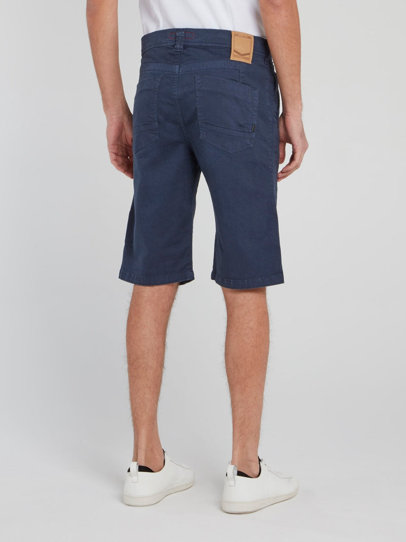 Темно-синие прямые шорты