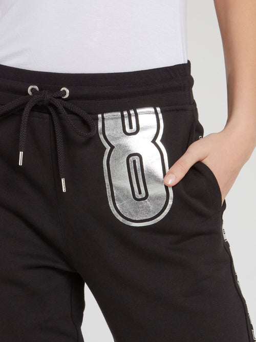 Черные брюки из флиса на шнуровке