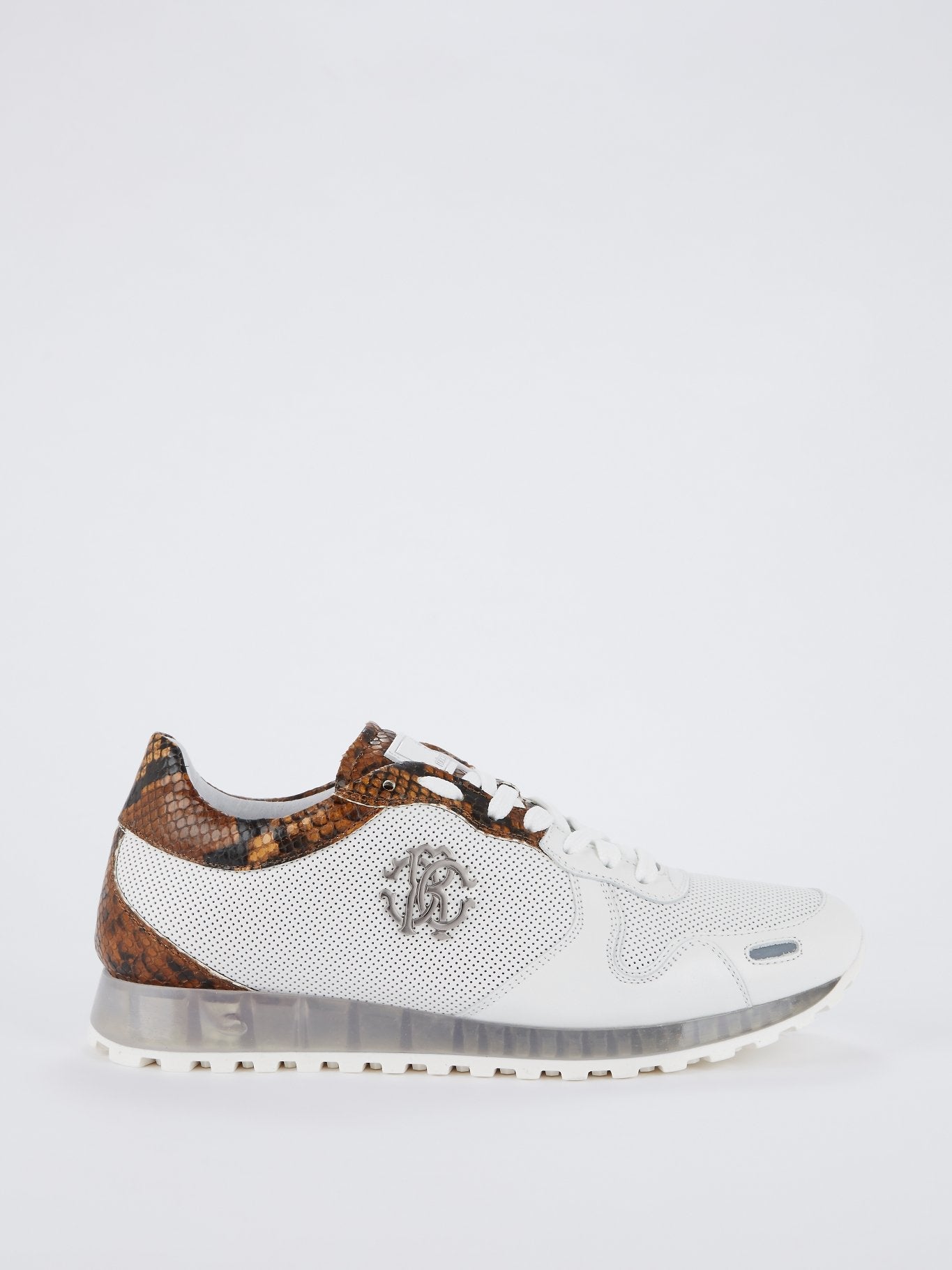 Дышащие кроссовки со вставками с эффектом змеиной кожи и логотипом