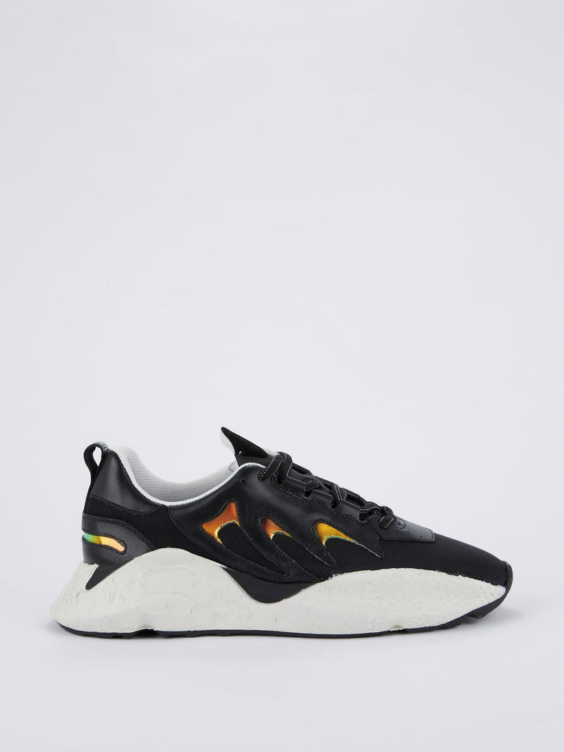 Черные кроссовки с голографической вставкой V1PER