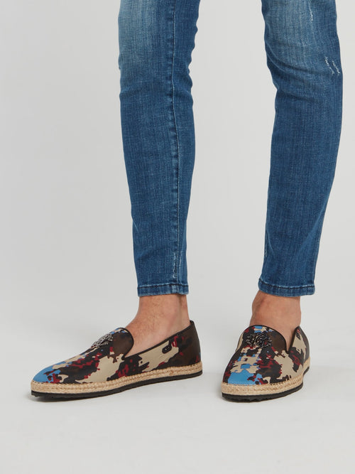 Эспадрильи с камуфляжным принтом и логотипом