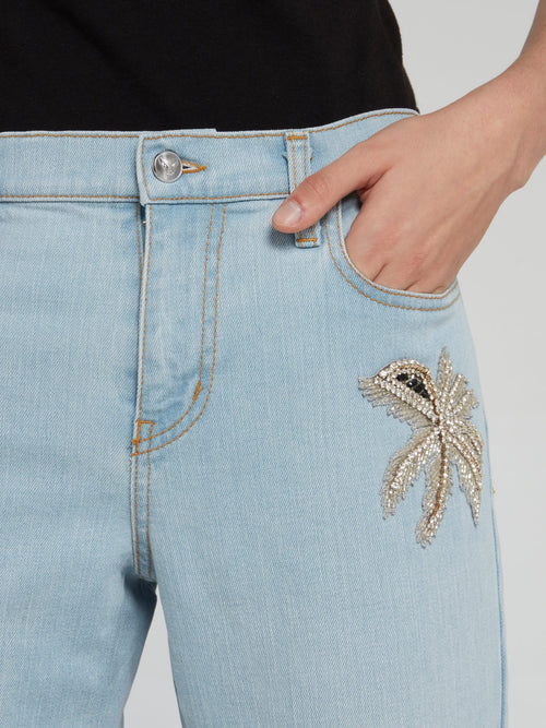 Укороченные джинсы-бойфренды Aloha Plein