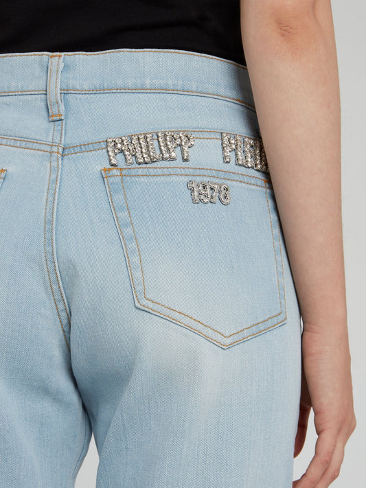 Укороченные джинсы-бойфренды Aloha Plein