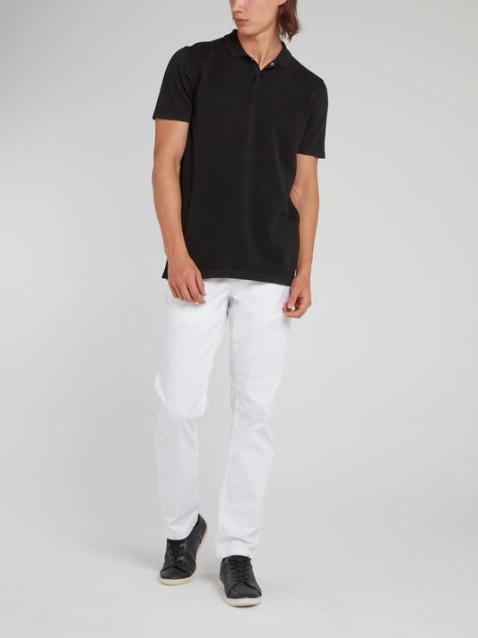 Черная рубашка поло с логотипом на спине