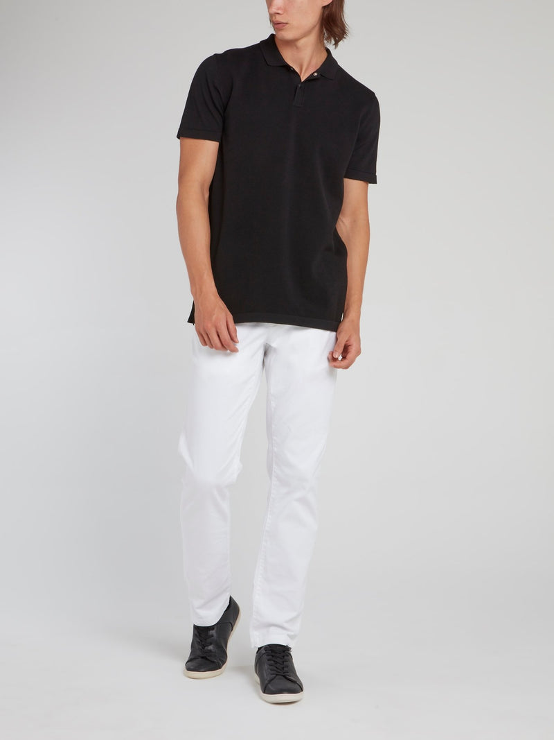 Черная рубашка поло с логотипом на спине