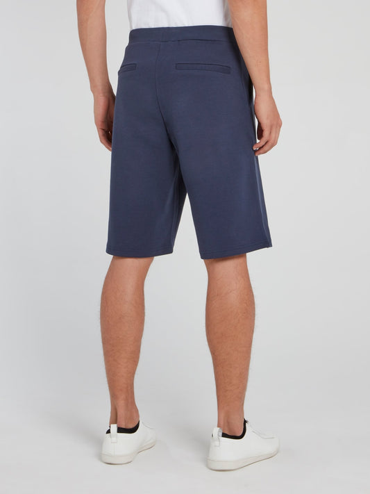 Темно-синие шорты со шнурком и логотипом