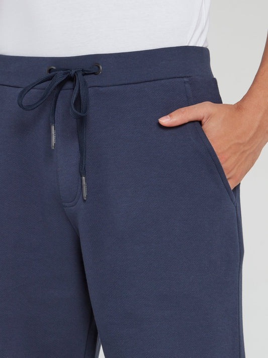 Темно-синие шорты со шнурком и логотипом