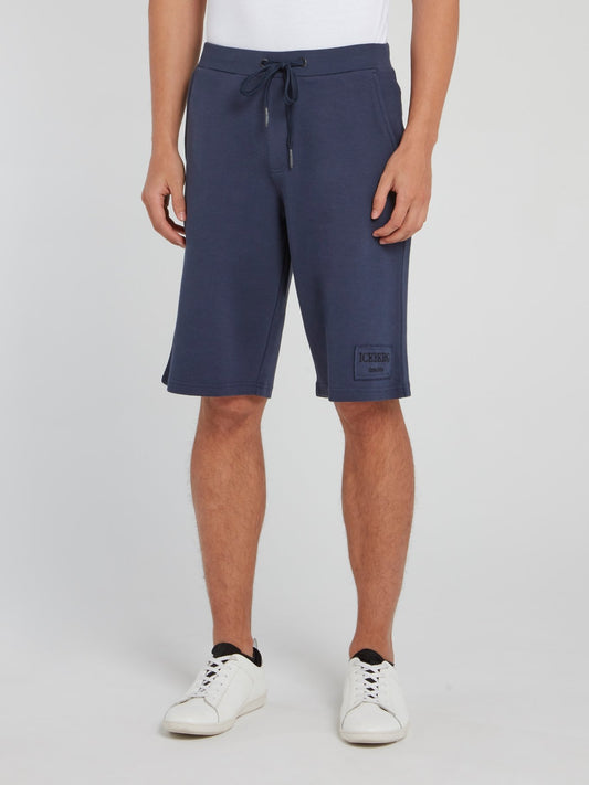 Темно-синие шорты со шнурком и логотипом