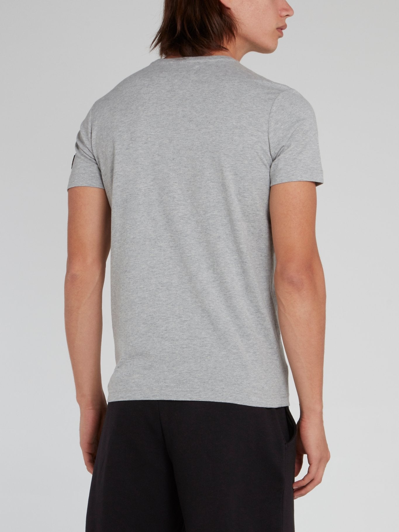 Серая футболка с круглым вырезом и рисунком "Розовая пантера"