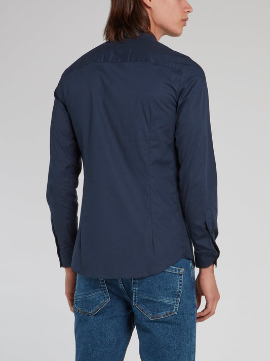 Темно-синяя классическая рубашка