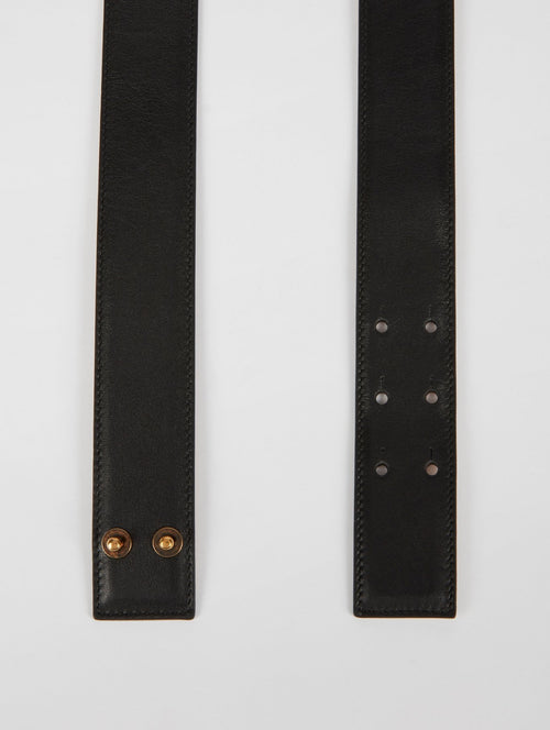 Кожаный ремень с золотой отделкой