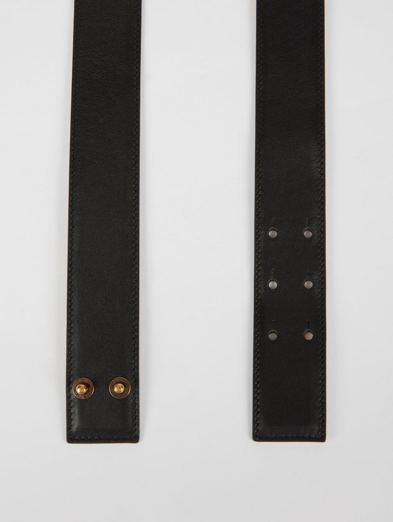 Кожаный ремень с золотой отделкой