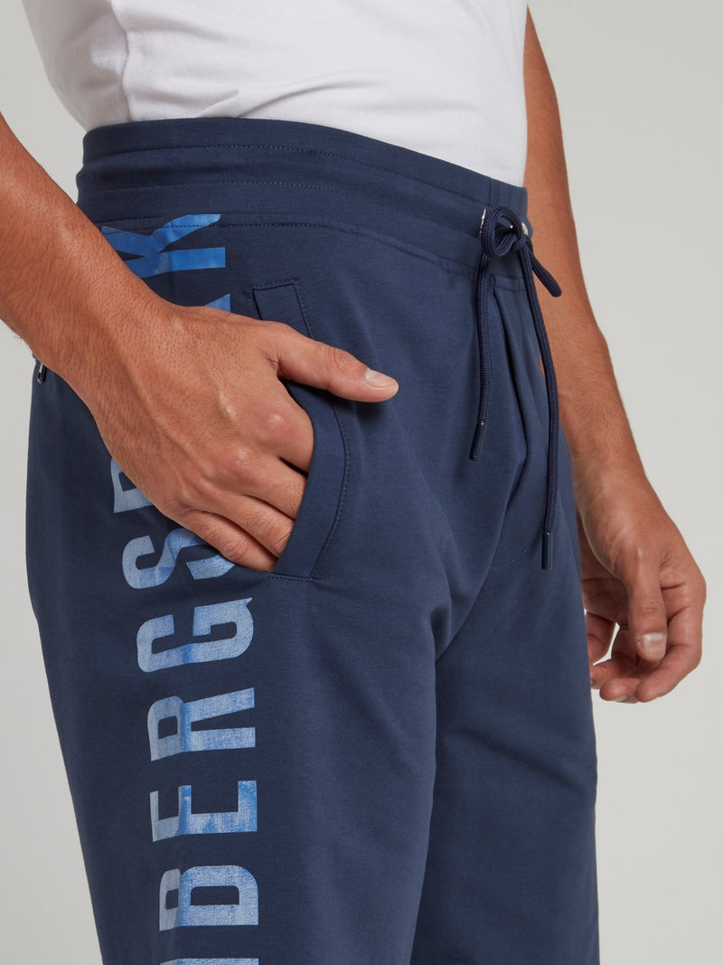 Темно-синие шорты со шнурком и логотипом