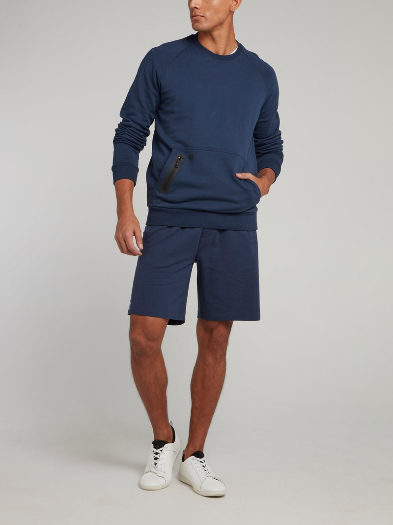 Темно-синие шорты со шнурком и логотипом