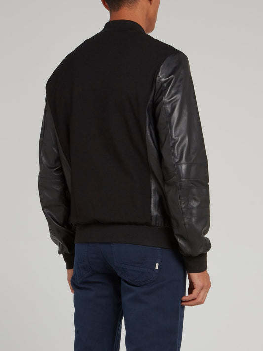 Черный бомбер с логотипом