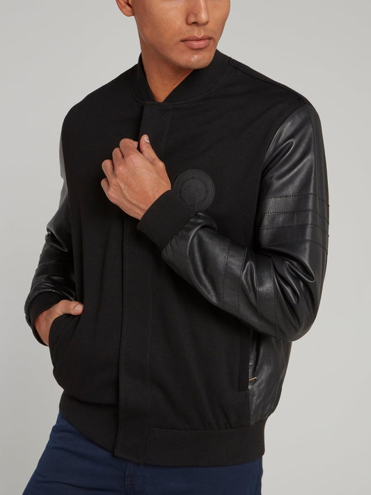 Черный бомбер с логотипом