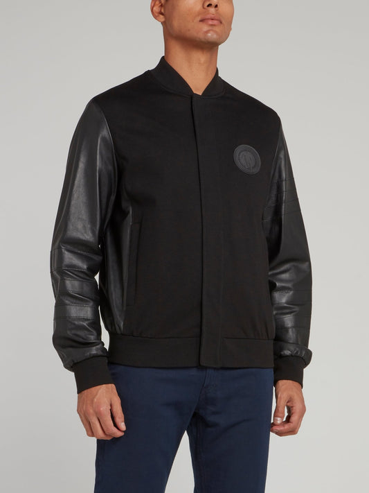 Черный бомбер с логотипом