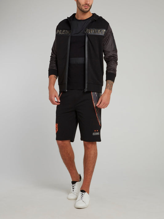 Спортивные шорты со вставками камуфляжного принта