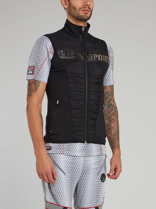 Черный стеганый спортивный жилет