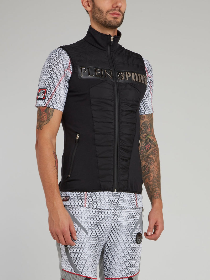 Черный стеганый спортивный жилет