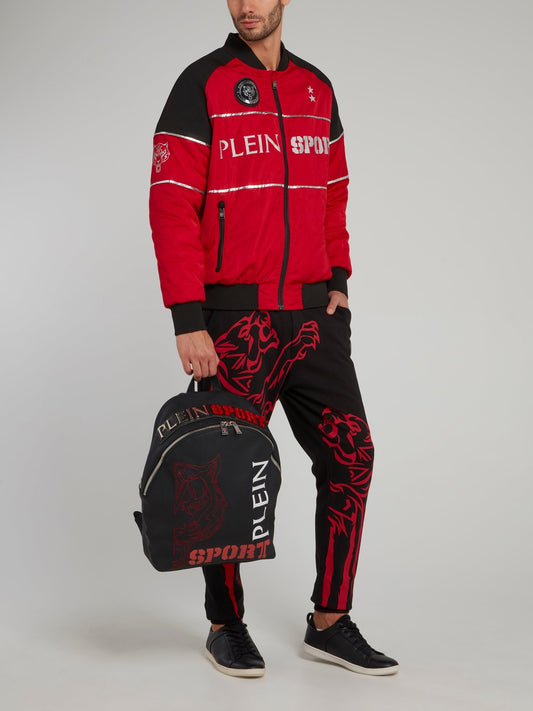 Красная куртка из нейлона с рукавами реглан