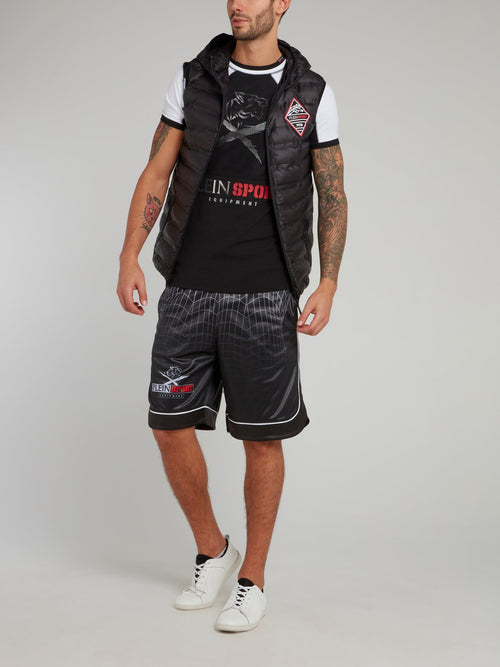 Черный утепленный жилет