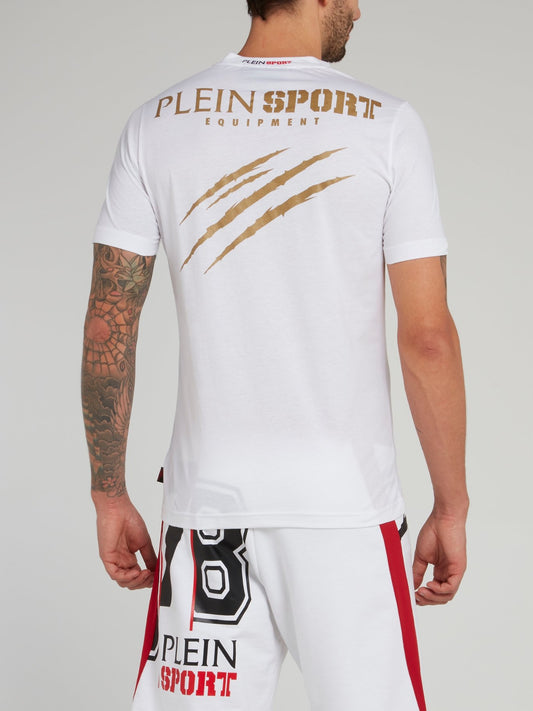 White Vertical Logo T-Shirt