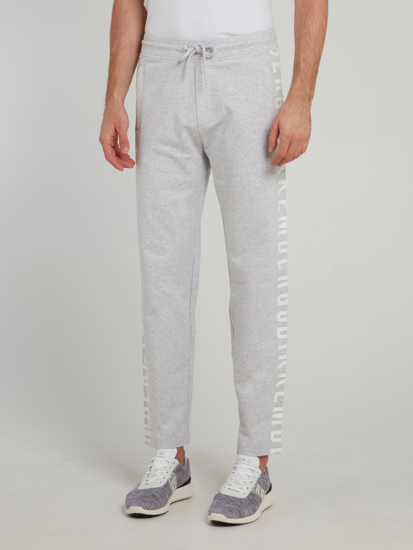 Серые брюки из флиса с логотипом