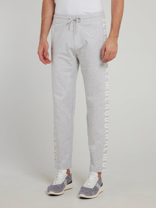Серые брюки из флиса с логотипом