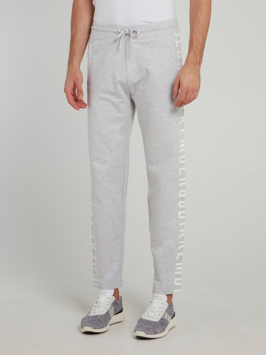Серые брюки из флиса с логотипом