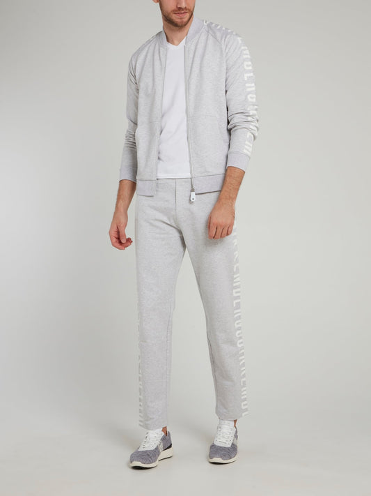 Серые брюки из флиса с логотипом