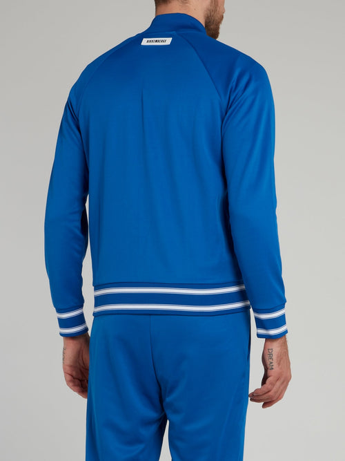 Синяя куртка на молнии с рукавами реглан