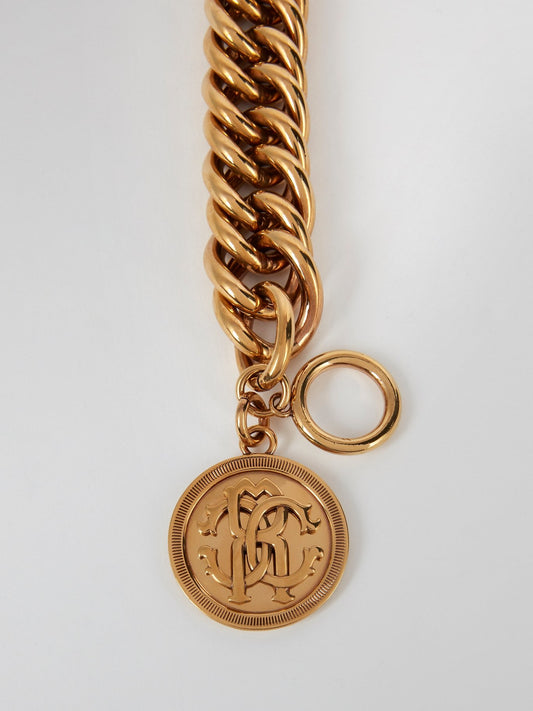 Золотой браслет с монограммой и застежкой тоггл