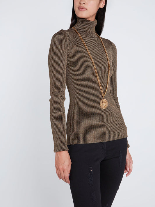 Длинное колье-цепочка с монограммой Podium