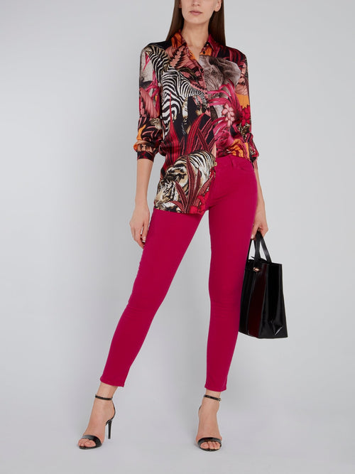 Розовые капри скинни