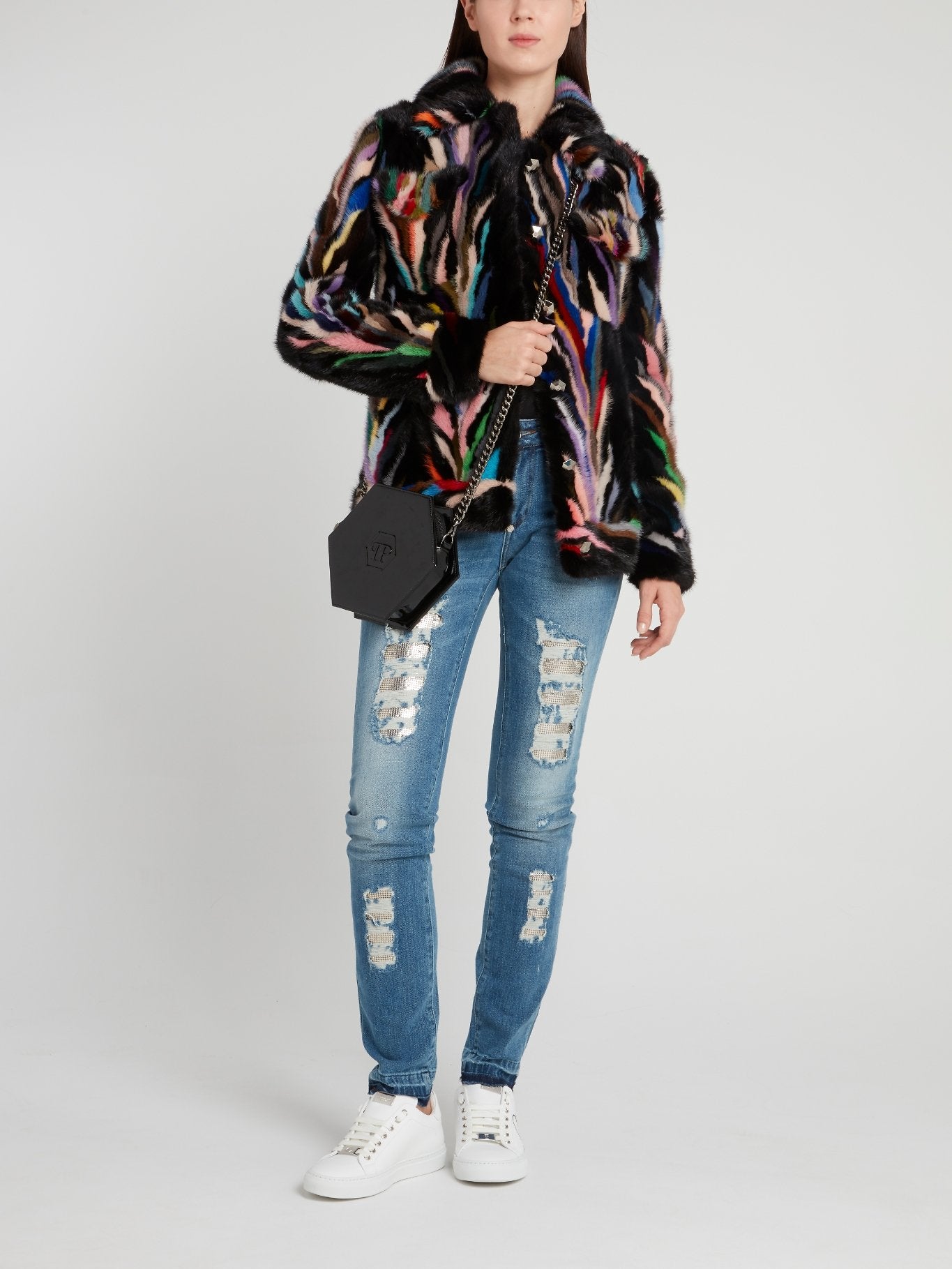 Разноцветная шуба