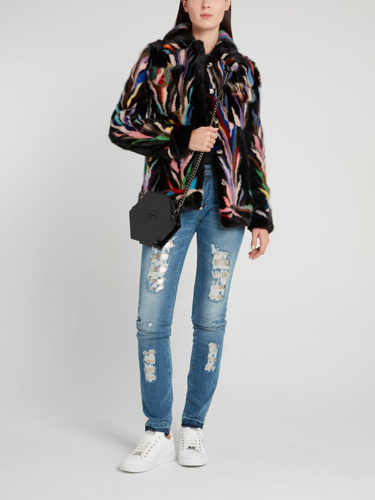 Разноцветная шуба