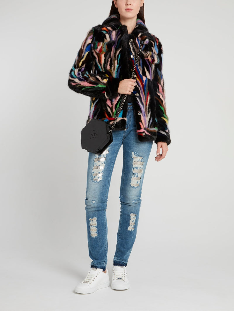 Разноцветная шуба