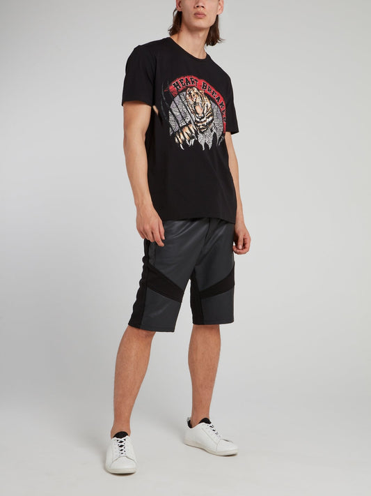 Черная футболка с изображением тигра