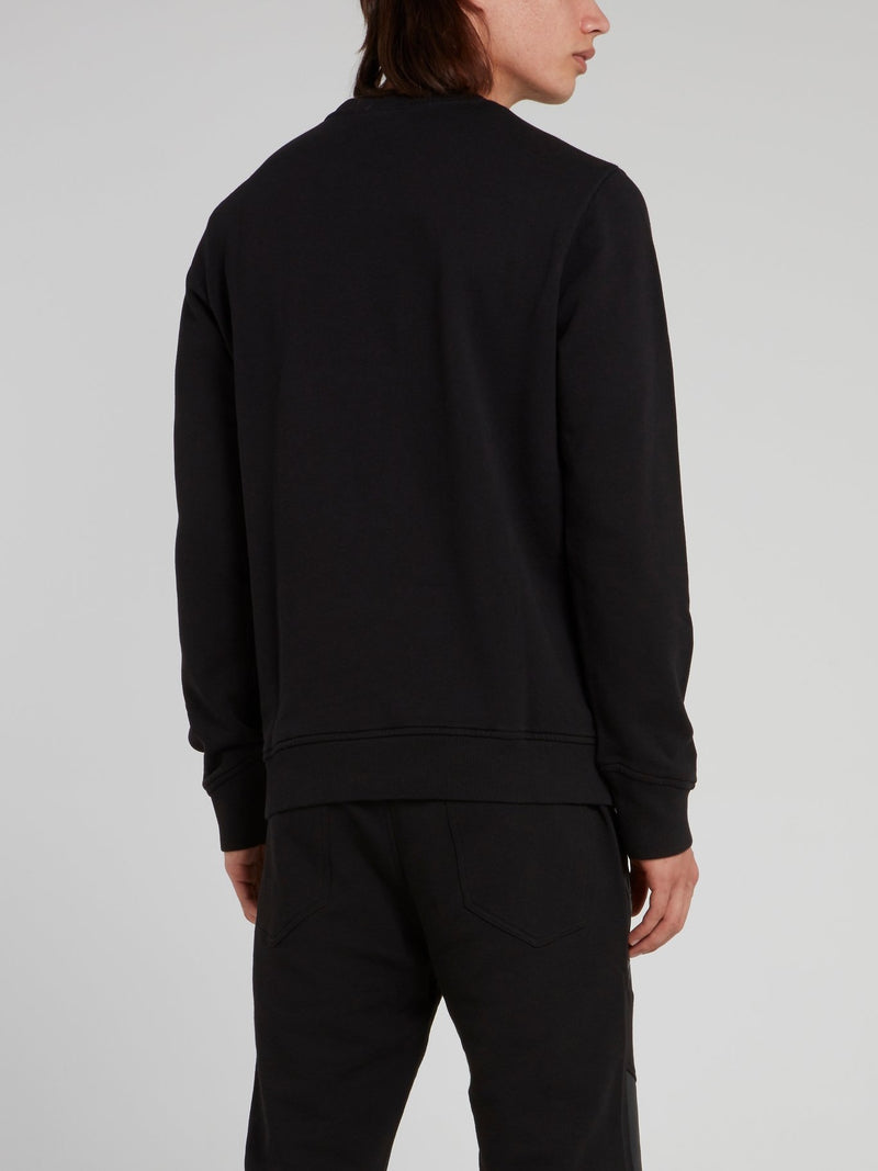 Черный свитшот с изображением тигра