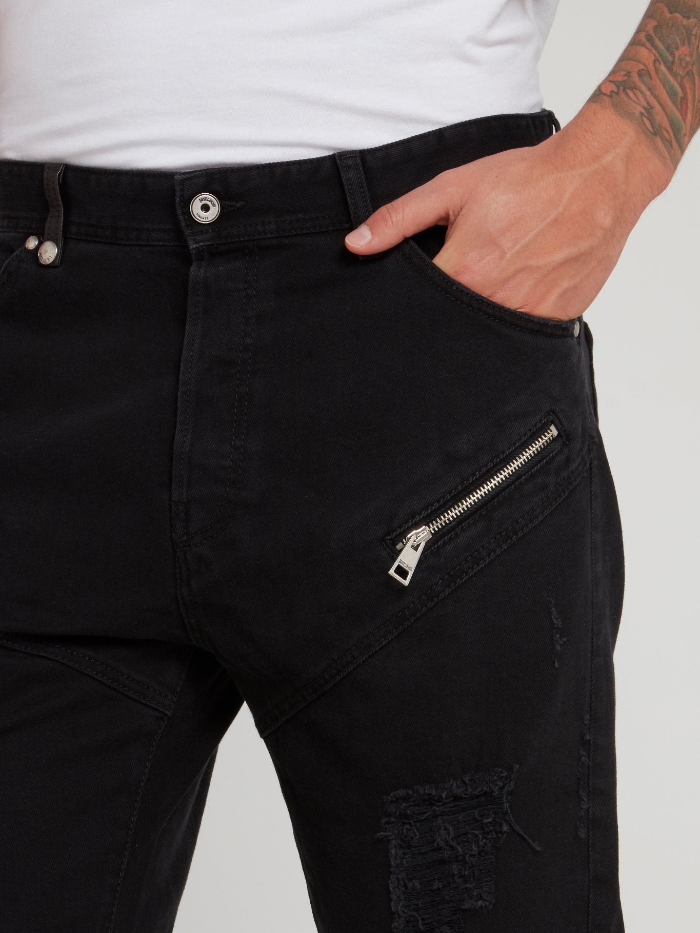 Черные шорты с молниями