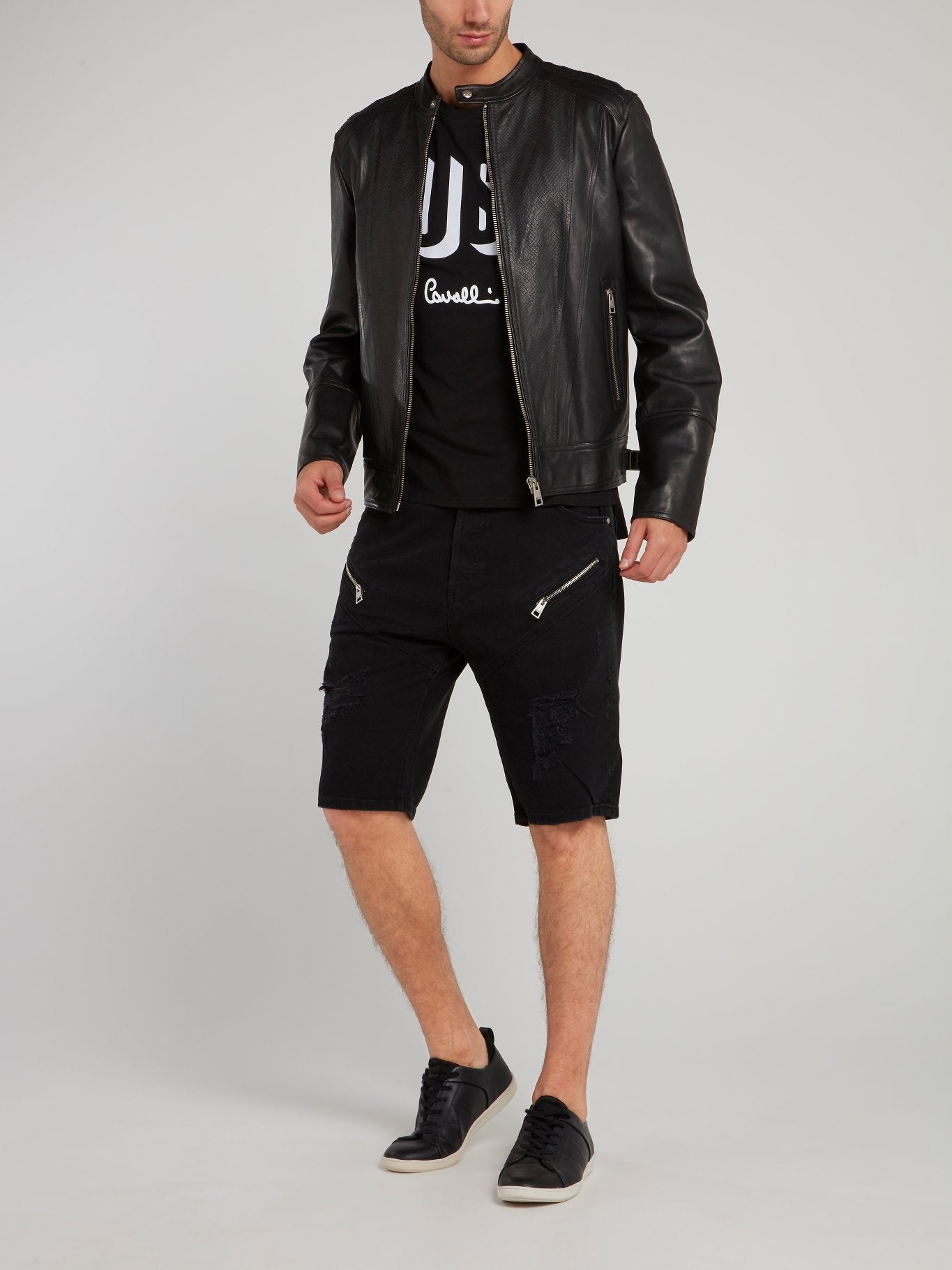 Черные шорты с молниями