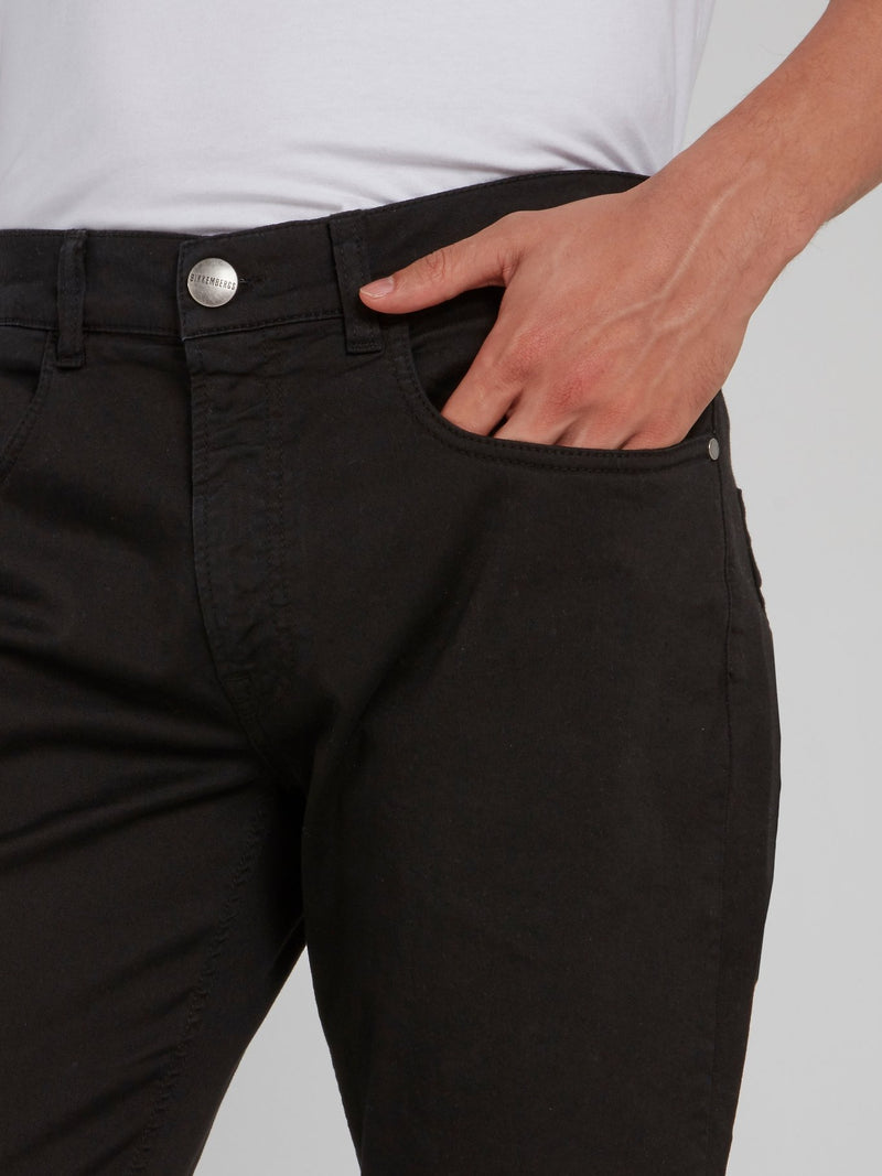 Черные прямые свободные брюки