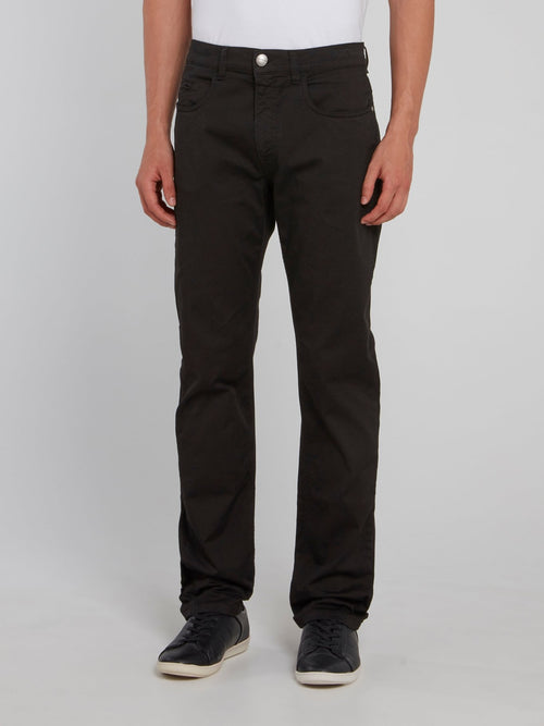 Черные прямые свободные брюки