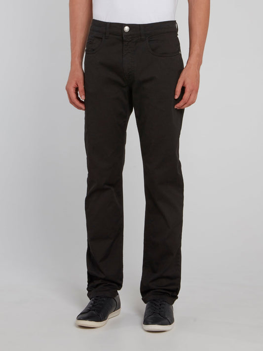 Черные прямые свободные брюки