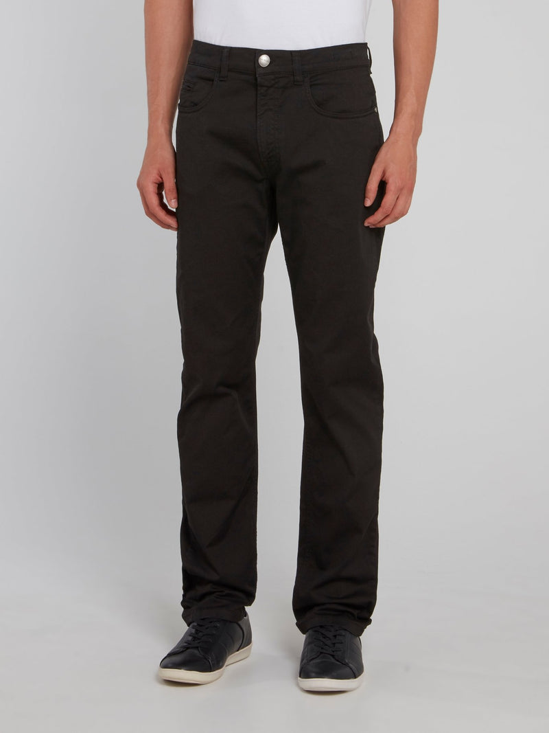 Черные прямые свободные брюки