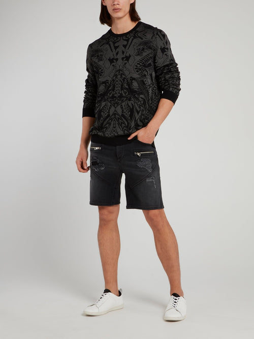 Черный джемпер с узором