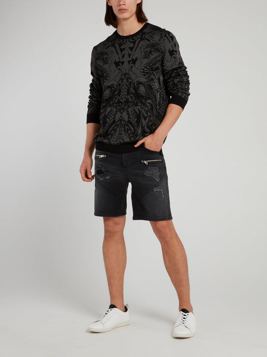 Черный джемпер с узором