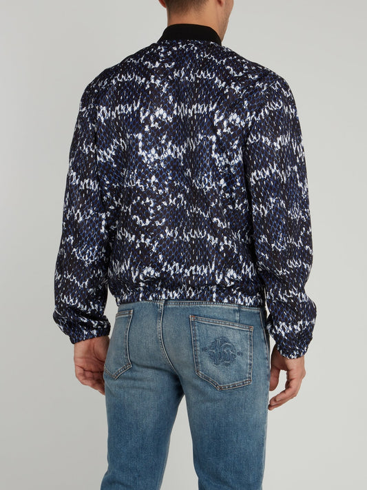 Бомбер с эффектом змеиной кожи